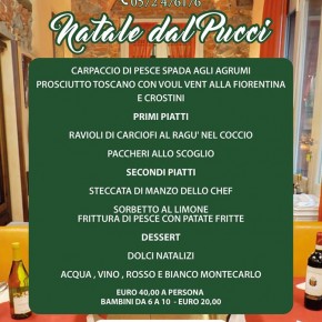 Ristorante Pucci : i menu di Natale e di Capodanno