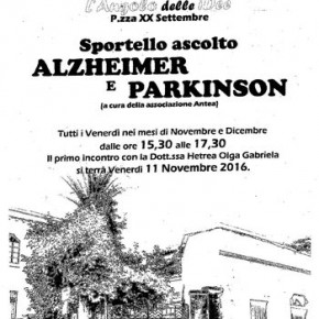 Pescia Sportello ascolto Alzheimer e Parkinson presso l'Angolo delle Idee