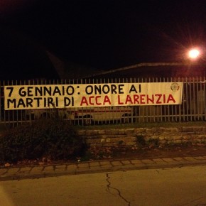 Acca Larenzia: CasaPound, striscioni per i martiri e il 7 gennaio marcia silenziosa contro l’odio antifascista