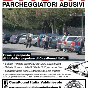 PESCIA, CASAPOUND RACCOGLI FIRME CONTRO I PARCHEGGIATORI ABUSIVI