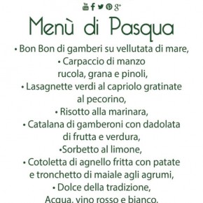 Il menù di Pasqua del Ristorante Pucci