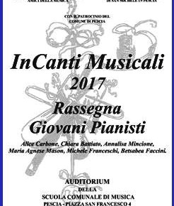 Pescia sabato 27 maggio InCanti Musicali Rassegna giovani pianisti