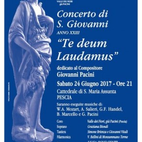 Pescia Sabato 24 Giugno Cattedrale di S.Maria Assunta.Concerto di S.Giovanni "Te deum Laudamus"