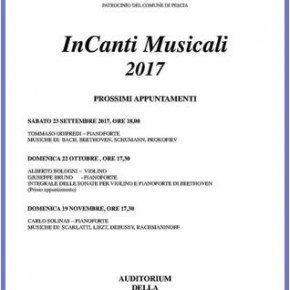 Pescia 23 settembre.  InCanti Musicali 2017   Tommaso Odifredi