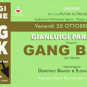 Venerdì 20 ottobre ore 18   - Biblioteca Civica Agorà  GIANLUIGI PARAGONE A LUCCA