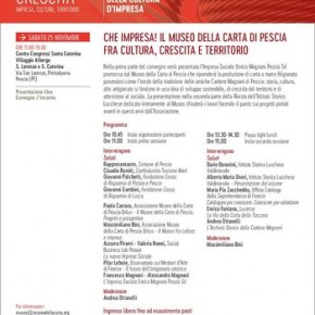 Convegno Museo della carta Che impresa! Il Museo della carta di Pescia fra cultura, crescita e territorio