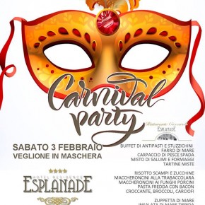 CARNIVAL PARTY   Gran Veglione di Carnevale all'hotel Esplanade di Viareggio  Sabato 3 febbraio serata di festa con cena, musica e tante sorprese