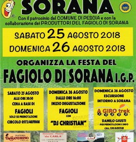 "Festa del fagiolo di Sorana" 25 e 26 Agosto 2018