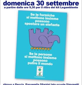 Pescia domenica 30 settembre ''Puliamo il mondo'' La raccolta dei rifiuti di Legambiente