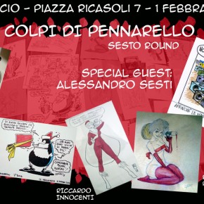 L'illustratore e vignettista Alessandro Sesti al "sest...i round" di "A colpi di Pennarello"  Venerdì 1 febbraio dalle ore 19.00 a "La Magione del Tau" di Altopascio