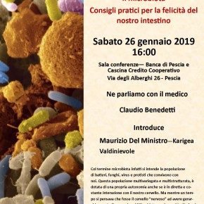 Banca di Pescia sabato 26 Gennaio. Incontro " Consigli pratici per la felicità del nostro intestino",