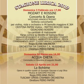 La stagione lirica 2019 al Teatro Pacini di Pescia