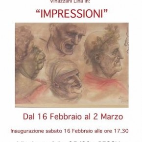 Pescia sabato 16 febbraio. Bottega d'arte Salvadori di Pescia"Impressioni" mostra dell'artista Lina Vinazzani