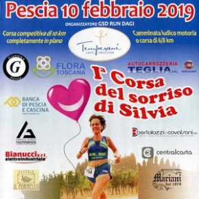 Pescia 10 febbraio. 1° Corsa del sorriso di Silvia Corsa e camminata