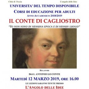 Pescia martedì 12 marzo Università del tempo disponibile Il Conte di Cagliostro