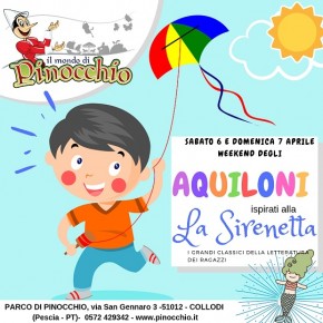 Volano gli aquiloni al Parco di Pinocchio  e iniziano i laboratori alla Casa delle Farfalle