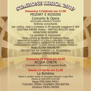 Pescia sabato 13 aprile.  Stagione lirica al Teatro Pacini "La Bohème"