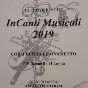 InCanti Musicali. Dall’8 al 14 luglio 2019 corsi di perfezionamento - 1^ edizione -, organizzati dal Quartetto Guadagni e dall’associazione culturale Pescia – Laboratorio Musicale Amici della Musica.