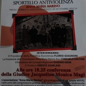 Pubblica Assistenza di Pescia sabato 7 settembre. Inaugurazione Sportello Antiviolenza