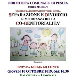 Limonaia di Villa Sismondi giovedì 10 ottobre. "Separazione e Divorzio l'importanza della co-gen Limonaia di Villa Sismondiitorialità" - presentazione tesi di laurea