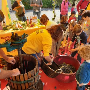 Pistoia. Dalla vendemmia dei piccoli è nato il ‘Vino Mia’  Tanti giovanissimi vignaioli a ‘Quando i bambini pigiano l’uva’, la festa tenutasi al mercato Campagna Amica