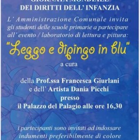 Pescia Palagio. mercoledì 20 novembre  laboratorio di lettura "Leggo e dipingo in Blu",