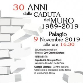 Palagio sabato 9 novembre. Conferenza "30 anni dalla caduta del muro 1989-2019",