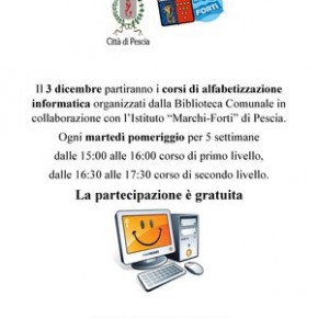 Pescia Biblioteca Comunale "Magnani" martedì 3 dicembre. Corsi di Computer