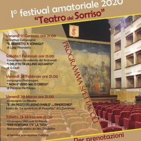 Pescia Teatro Pacini. I° Festival Amatoriale 2020 - Teatro del Sorriso. Venerdì 17 gennaio  la commedia"Il berretto a sonagli" di Luigi Pirandello..