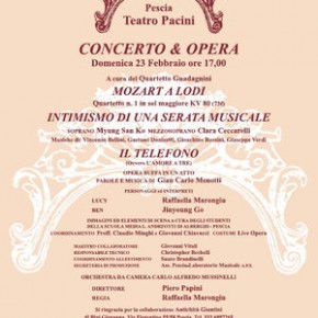 Pescia Teatro Pacini domenica 23 Febbraio. "Concerto & Opera"