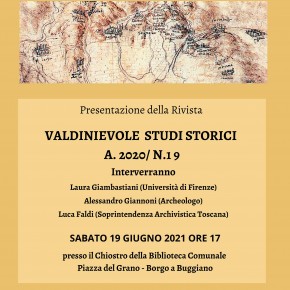 Sabato 19 a Borgo a Buggiano presentazione  della Rivista Valdinievole Studi Storici.