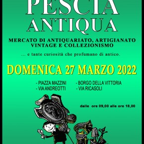 DOPO IL SUCCESSO DI VISITATORI, SI REPLICA DOMENICA 27 FEBBRAIO CON PESCIA ANTIQUA, SLOW FOOD, CARNEVALE PER I BAMBINI E MUSEI APERTI