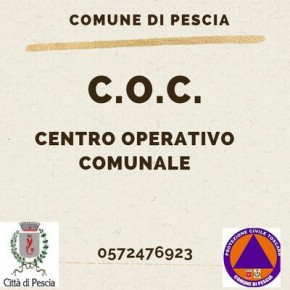 Comune di Pescia. Apertura Centro 0perativo Comunale emergenza estate 2022