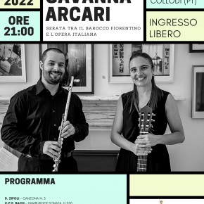 Collodi Giardino Garzoni giovedì 11 agosto. Il Duo Gavanna-Acari in concerto.  Barocco fiorentino e opera italiana