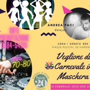 Domenica 12 febbraio. Veglione di Carnevale all'Hotel Esplanade di Viareggio