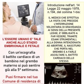 Proposta di Legge di Iniziativa Popolare dal titolo "Un cuore che batte" scadenza 07.11.2023