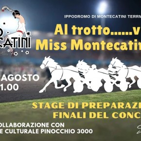 SETTE CORSE PER SENSIBILIZZARE SULL'ATTIVITA' DI  DYNAMO CAMP E LO STAGE DI PREPARAZIONE DI MISS MONTECATINI.  TUTTO QUESTO, SABATO 19 AGOSTO  ALL'IPPODROMO SESANA DI MONTECATINI TERME