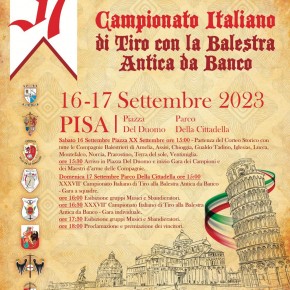 Le Contrade San Paolino conquistano il Palio di Santa Croce Cresce l'attesa per il Campionato Italiano di Tiro con la Balestra Antica da Banco LITAB che andrà in scena sabato 16 e domenica 17 settembre a Pisa