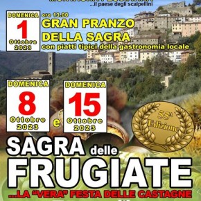 Vellano domenica 8 e domenica 15 ottobre 2023. Sagra della frugiata