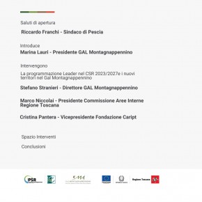 I GAL MontagnAppennino incontra il territorio montano del Comune di Pescia in vista della nuova Strategia Leader 2023/2027