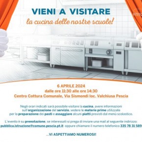 Pescia Valchiusa sabato 6 aprile 2024. Open day Centro Cottura Comunale.