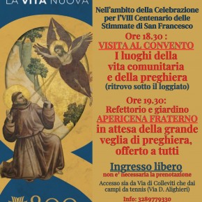 Convento di Colleviti 16/17 settembre. Celebrazioni per la ricorrenza dell'800° anno delle stimmate di S.Francesco.