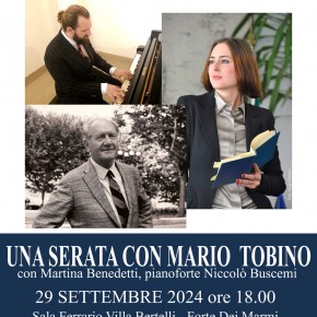 Una serata con Mario Tobino / Domenica 29 settembre ore 18 Sala Ferrario Villa Bertelli (Forte dei Marmi)