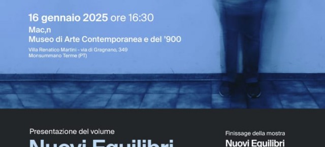 Monsummano Terme Museo di arte contemporanea e del Novecento. Giovedì 16 gennaio in occasione del finissage dell’omonima mostra, si terrà la presentazione del volume “Nuovi equilibri”.