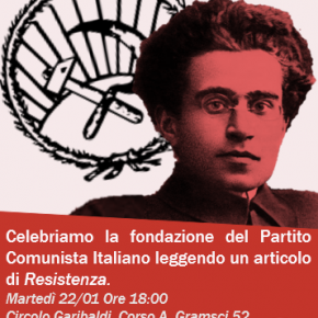 Pistoia martedì 21 gennaio. Il Partito dei CARC celebra il 104° anniversario della fondazione del Partito Comunista d'Italia leggendo Resistenza, l'organo di stampa del Partito