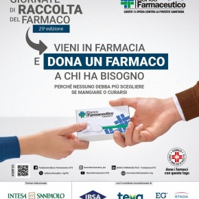 Tornano le Giornate di Raccolta del Farmaco: si possono donare farmaci da oggi a lunedì 10 febbraio  Le farmacie della provincia di Pistoia che hanno aderito all’iniziativa sono 37