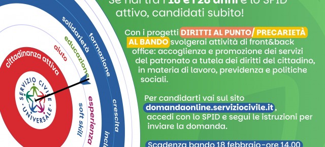 Servizio Civile Universale: prorogata la scadenza, opportunità anche nel patronato èpaca-Coldiretti di Pistoia I progetti durano 12 mesi. 25 ore settimanali, con un compenso di 507 euro mensili