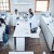 Education, science and students in lab classroom with professor and equipment for test. Technology, innovation and learning in laboratory at forensic research facility or school for future scientist.